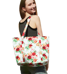 100% Cotton Quilted Tote Bag Rose Pattern