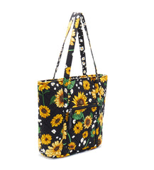 100% Cotton Quilted Tote Bag Sunflower Pattern