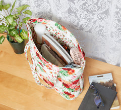 100% Cotton Quilted Tote Bag Rose Pattern