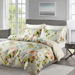 Comfort Cotton Painted Flowers Cultural Style Bedding Set