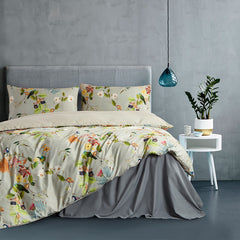 Comfort Cotton Painted Flowers Cultural Style Bedding Set