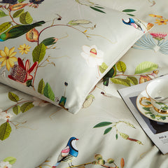 Comfort Cotton Painted Flowers Cultural Style Bedding Set
