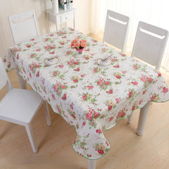 Simple Floral Tablecloth Antifouling Washable Tablecloth Kitchen Holiday Wedding Decoration Rectangular Table Cover Mantel Mesa