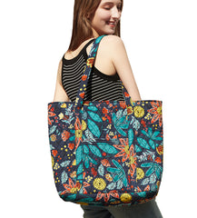 100% Cotton Quilted Tote Bag Apricot Blossom Pattern
