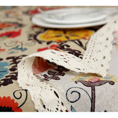 Luxury Bohemian sunflower lace flowers Printed table cover cloth towel kitchen dining coffee tea tablecloth party home decor