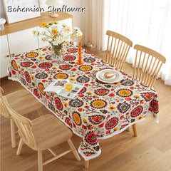 Luxury Bohemian sunflower lace flowers Printed table cover cloth towel kitchen dining coffee tea tablecloth party home decor