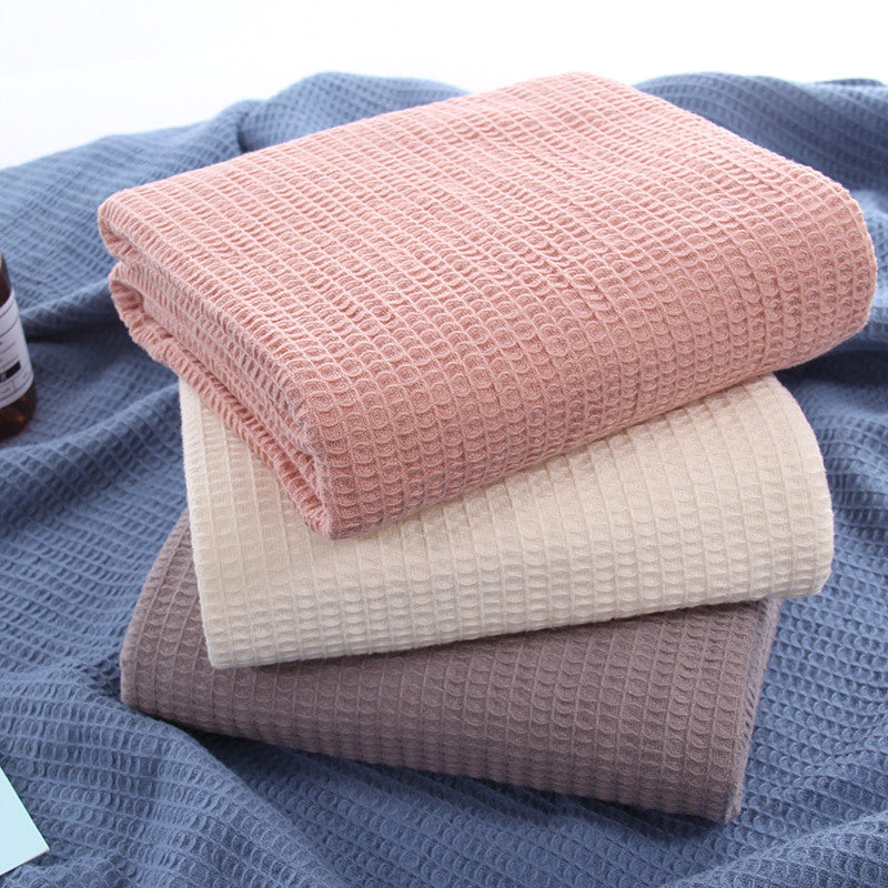 100% Cotton Waffle Covered Towel Towel Bath Towel Cozy Breathable Cotton Blanket