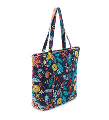 Bolso tote acolchado Estampado de flor de albaricoque