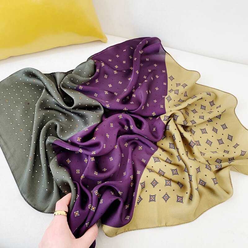 Fashion Neck Scarf For Women Silk Satin Scarfs Female Square Headband Head Scarves