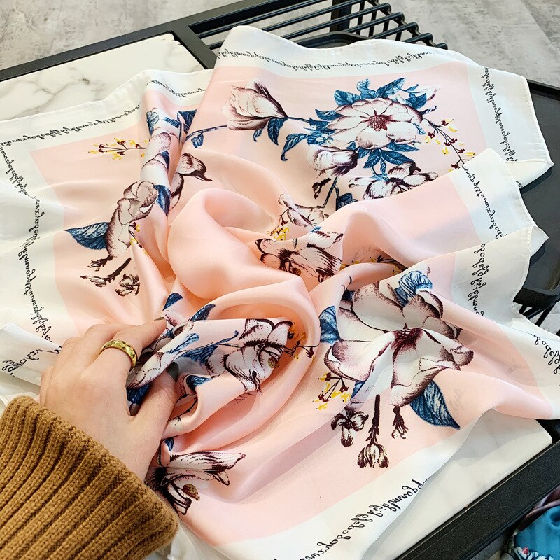 Fashion Neck Scarf For Women Silk Satin Scarfs Female Square Headband Head Scarves