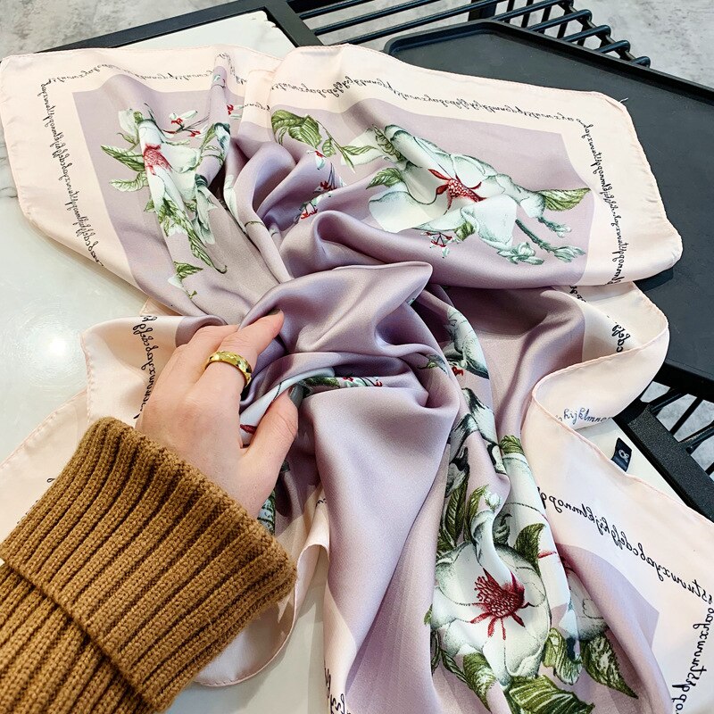 Fashion Neck Scarf For Women Silk Satin Scarfs Female Square Headband Head Scarves