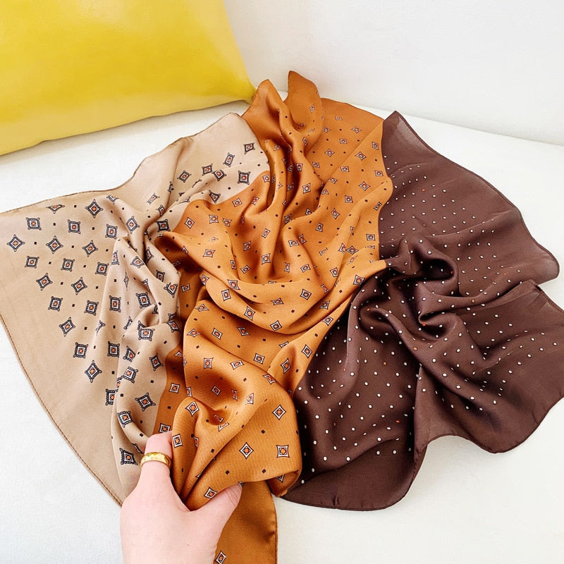 Fashion Neck Scarf For Women Silk Satin Scarfs Female Square Headband Head Scarves