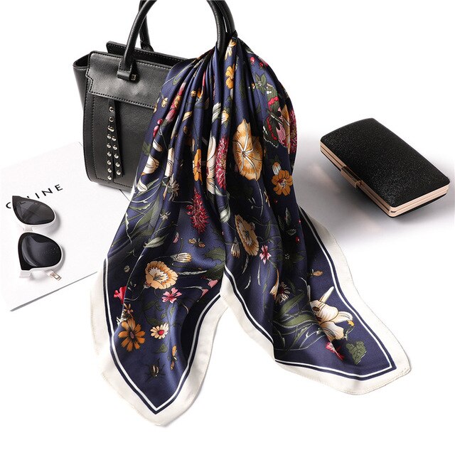 Fashion Neck Scarf For Women Silk Satin Scarfs Female Square Headband Head Scarves