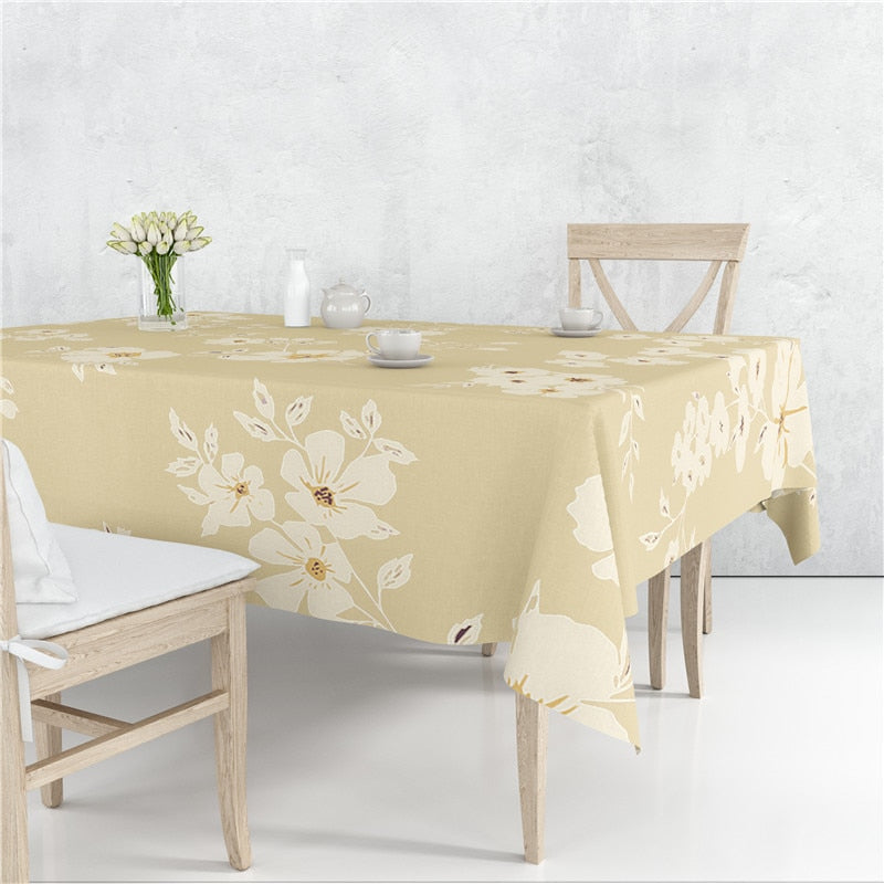 Colourful Branch Flowers Blossom Tablecloth Dustproof Cover Heat Resistant Multiple Sizes