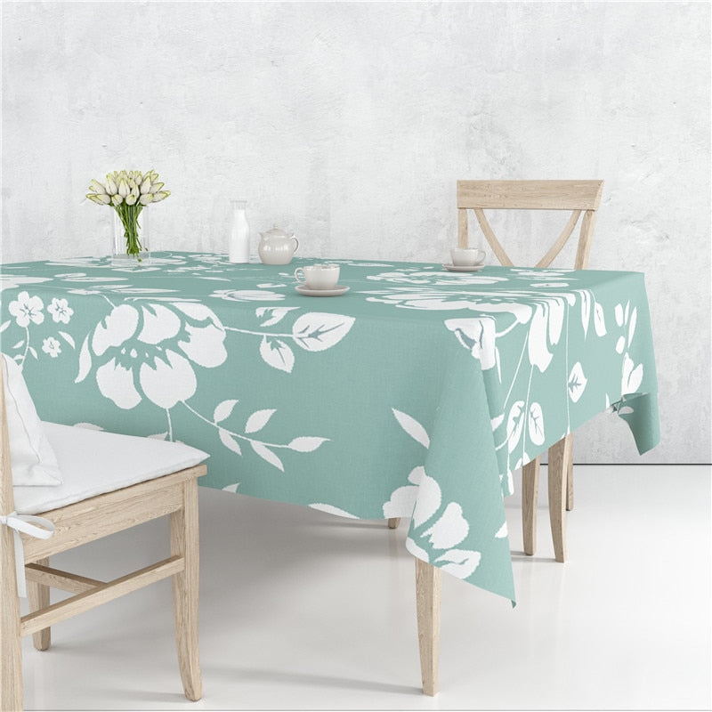 Colourful Branch Flowers Blossom Tablecloth Dustproof Cover Heat Resistant Multiple Sizes