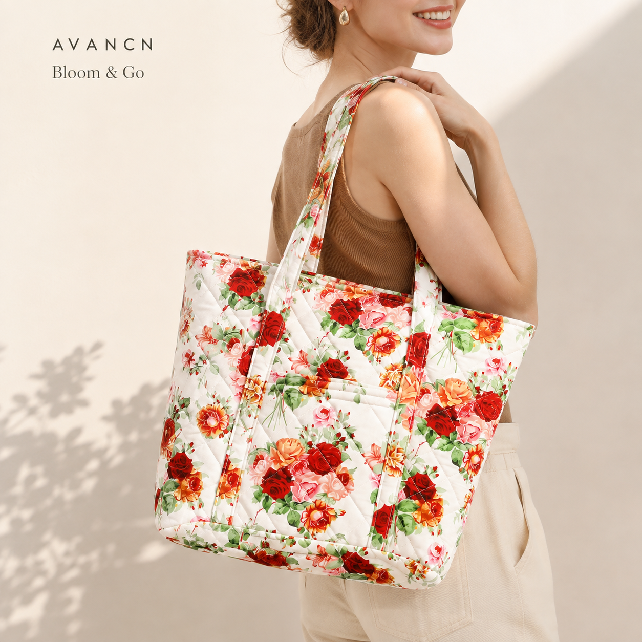 AVANCN Bloomscape Quilted Tote