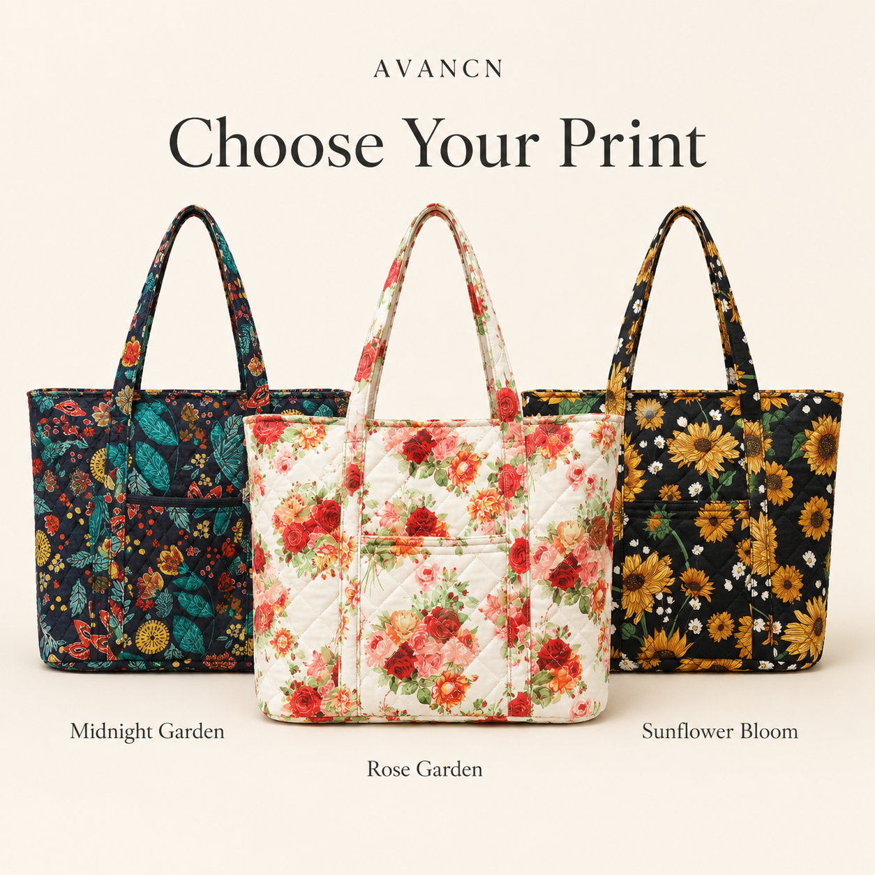 AVANCN Bloomscape Quilted Tote