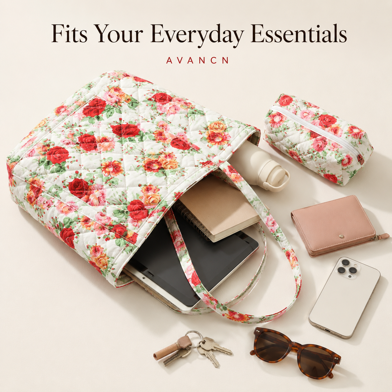 AVANCN Bloomscape Quilted Tote