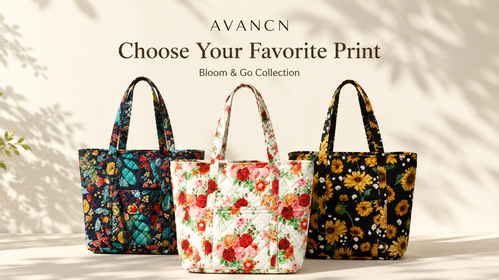 AVANCN Bloom & Go Floral Tote Collection