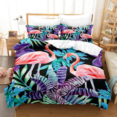 Cotton Cover Set Palm Leaf Bedding Set Flower Tropical Botanical Hawaiian Island Floral Queen King Polyester Quilt Cover