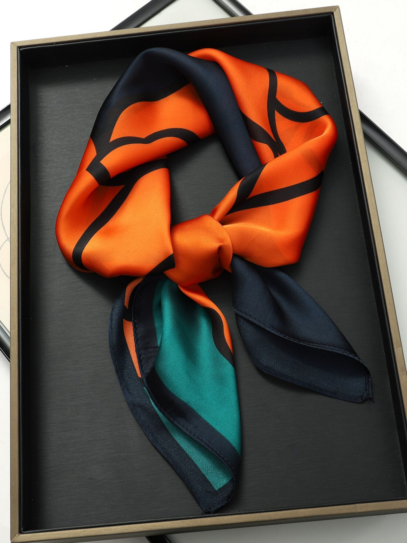 Flower Silk Square Scarf Women Satin Shawl Wrap Female Hair Band Wrist Luxury Headkerchief 70*70cm