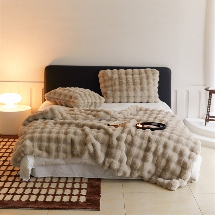 Luxury Fleece Fall/Winter Blanket Super Cozy Cotton Blanket