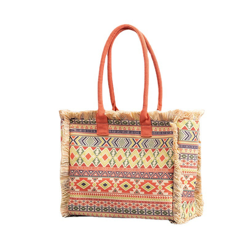 Tote Bag Bohemian Large Size Multi Pocket Shoulder Bag