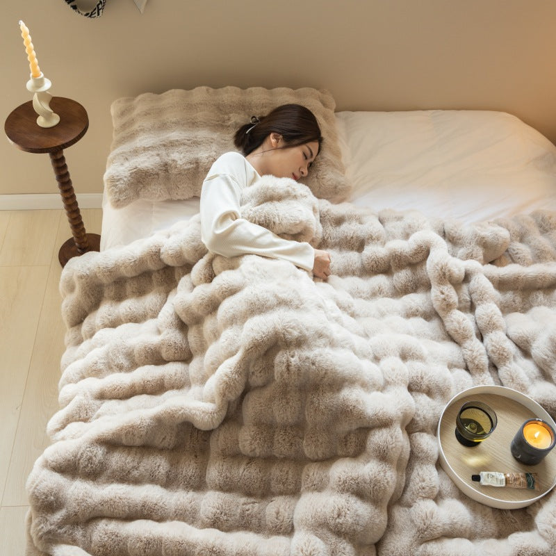 Luxury Fleece Fall/Winter Blanket Super Cozy Cotton Blanket