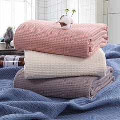 100% Cotton Waffle Covered Towel Towel Bath Towel Cozy Breathable Cotton Blanket