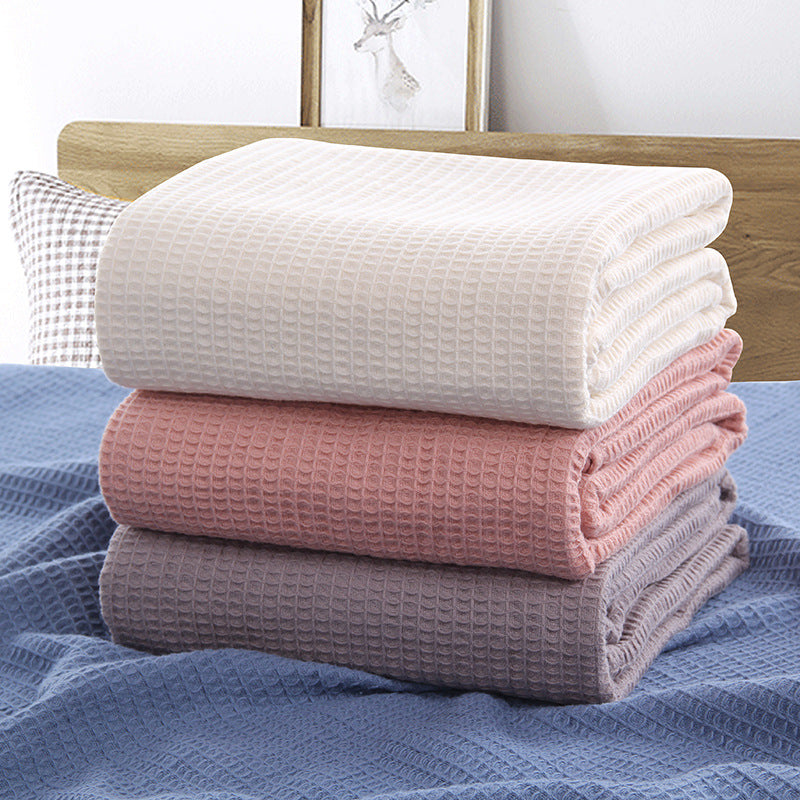 100% Cotton Waffle Covered Towel Towel Bath Towel Cozy Breathable Cotton Blanket