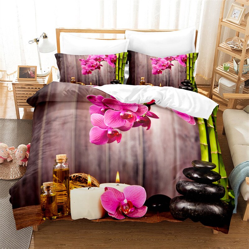 Juego de cama floral natural cómodo de microfibra con funda nórdica de girasol 